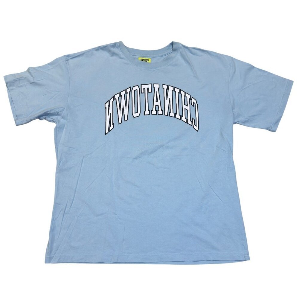Chinatown Market Mens XXL Reverse Arc Short Sleeve T-Shirt Cotton Baby Blue
